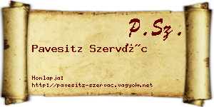 Pavesitz Szervác névjegykártya